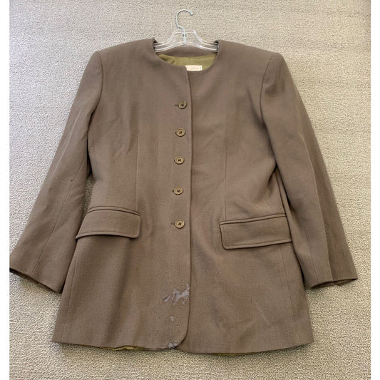 GianMarco Venturi Women's 46 Brown Button Front Long Jacket