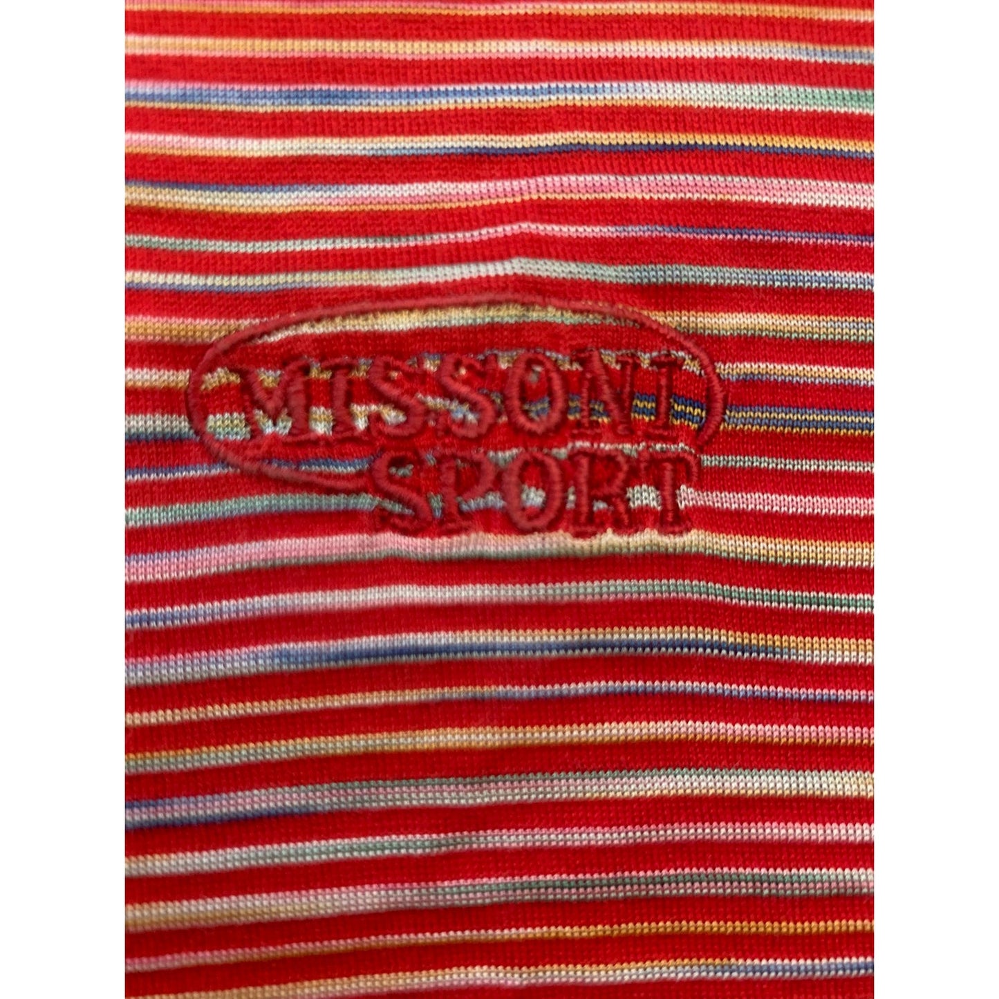 Missoni Sport Women M Red Striped Crop Top T-Shirt