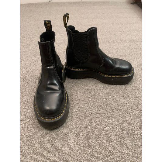 Dr Martens 2976 QUAD Platform Chelsea Boots Black Leather Size Mens 6 Women’s 7