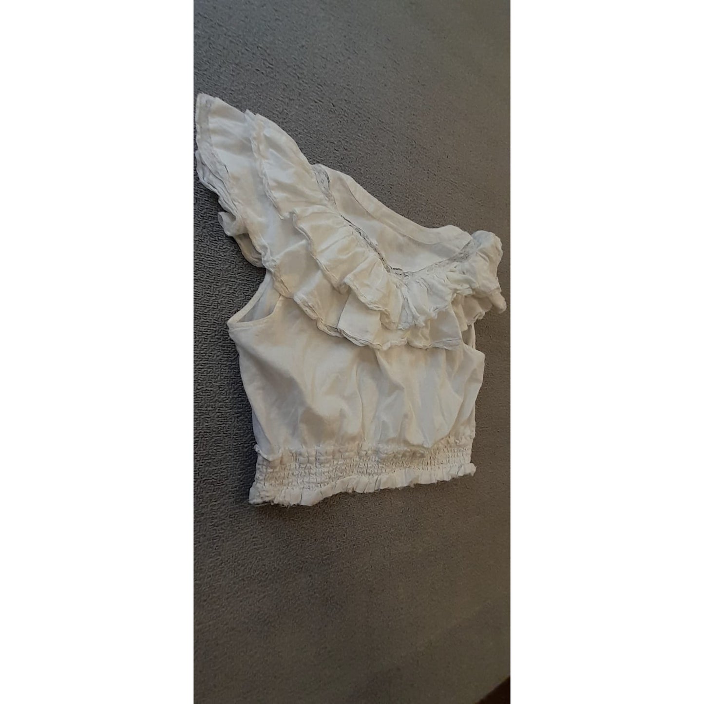 LoveShackFancy Target Women's M White Eyelet Ruffle Button Top Blouse