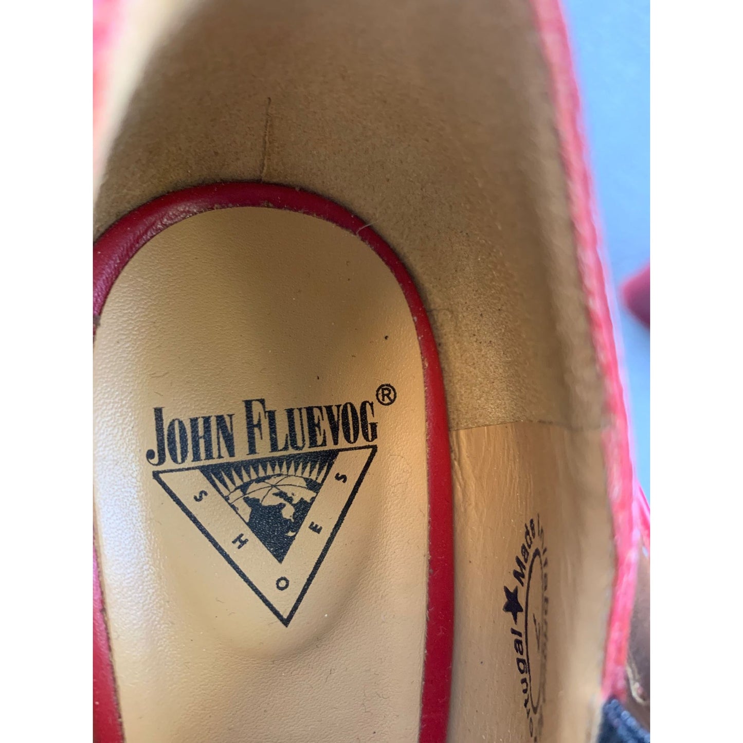 John Fluevog Women's 7 Red Black Patterned Mary Jane Pump Heels