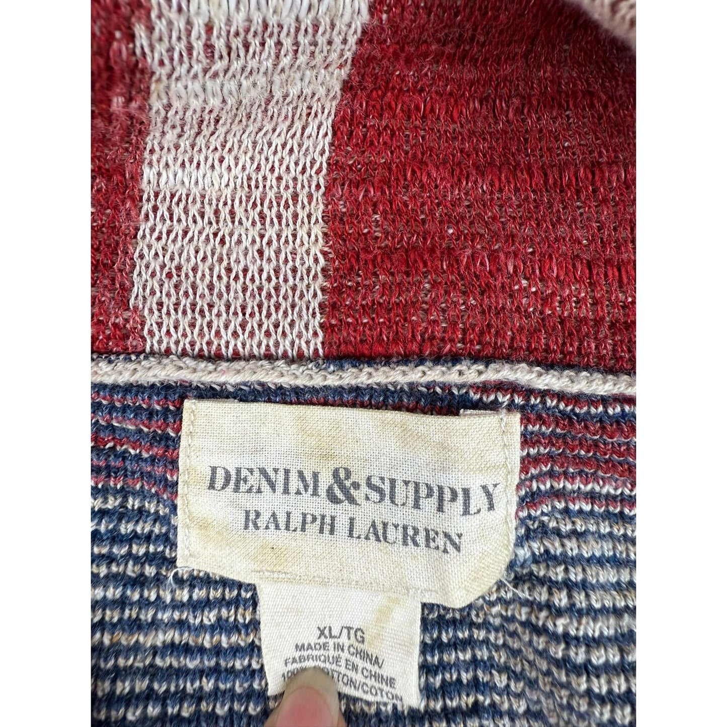 Denim & Supply Ralph Lauren Women's Extra Large American Flag Cardigan Sweater