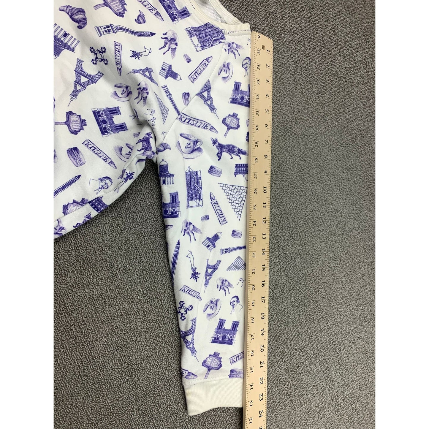 Maison Kitsune Map Print Paris Sights Sweatshirt Sweater All Over Blue Fox Small