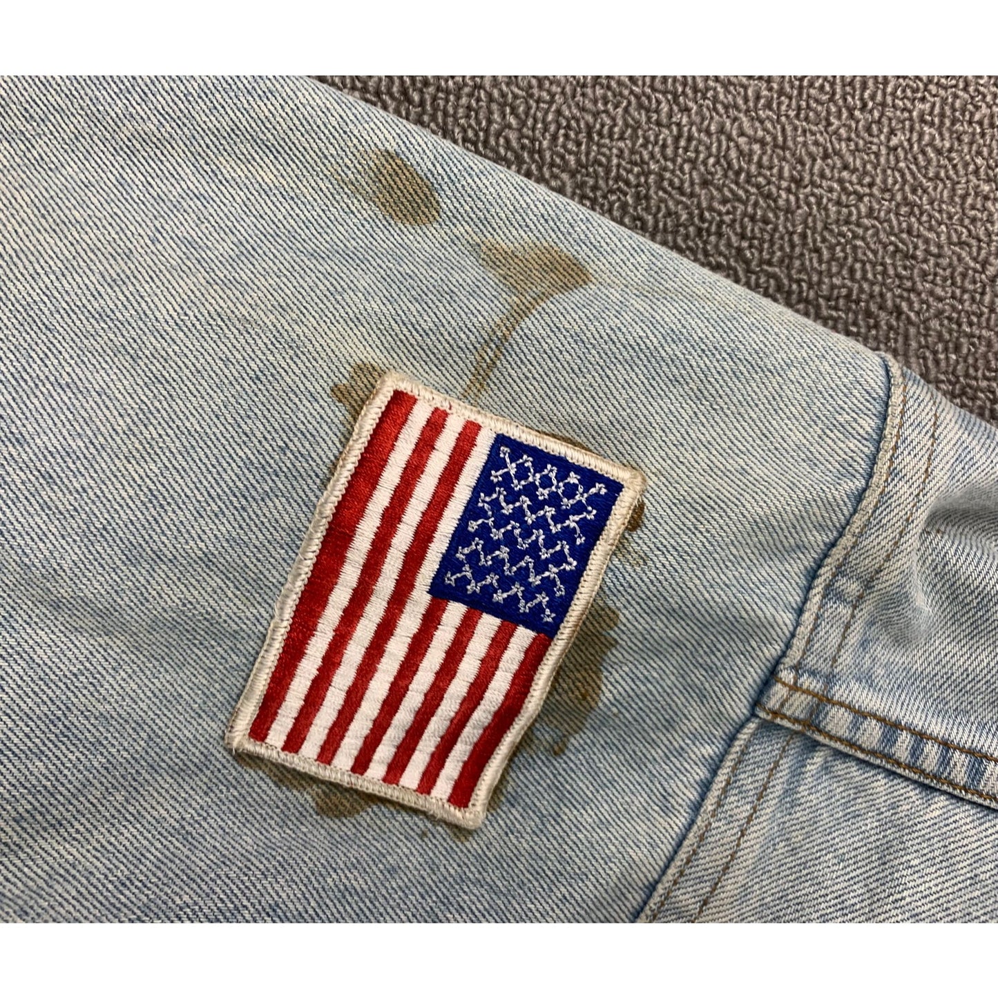 Vintage Canyon River Blues Men XL Denim Jacket With DIY Patches Indonesia Made