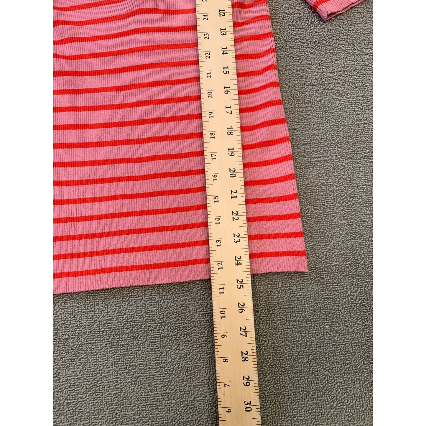 Storm & Marie Women's Large Pink Red Striped Knit Blouse