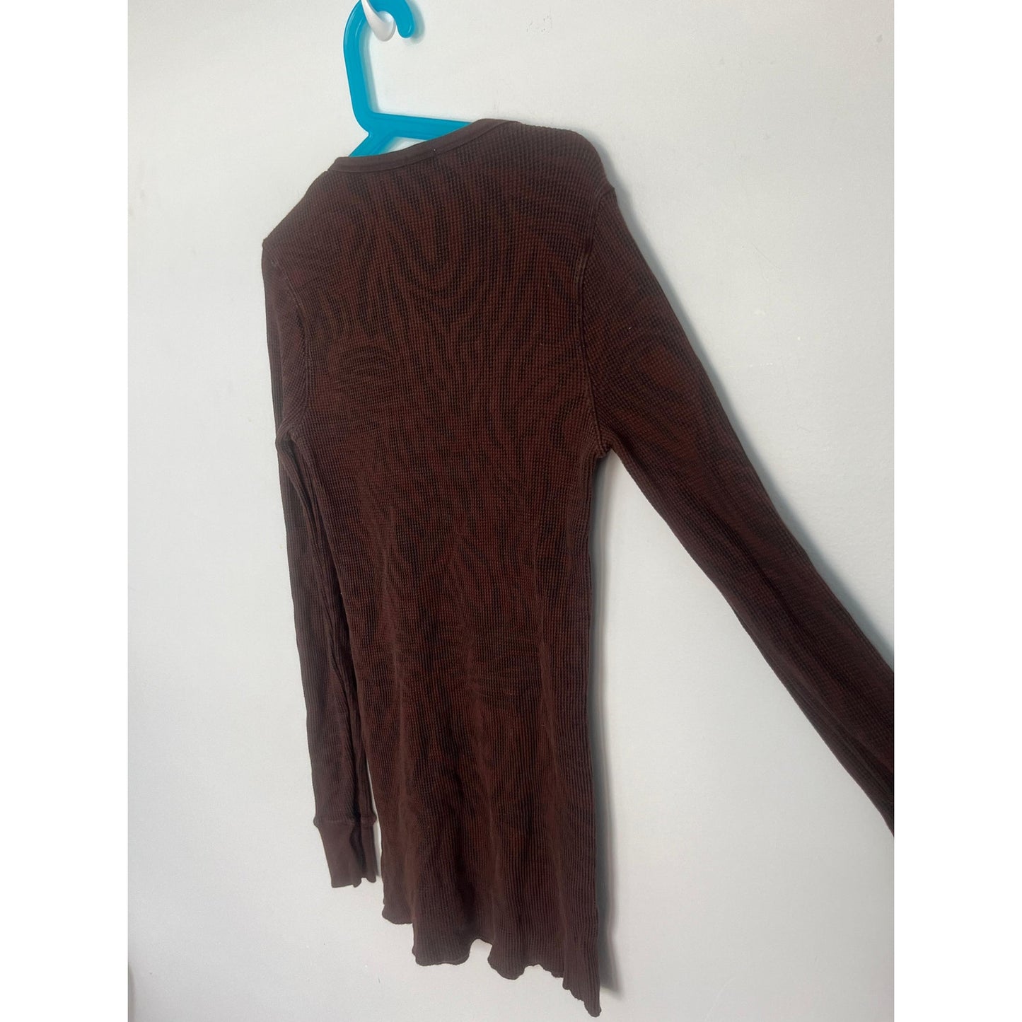 Splendid Thermal Long Sleeve Top Women Small Brown Waffle Knit Basic Layer