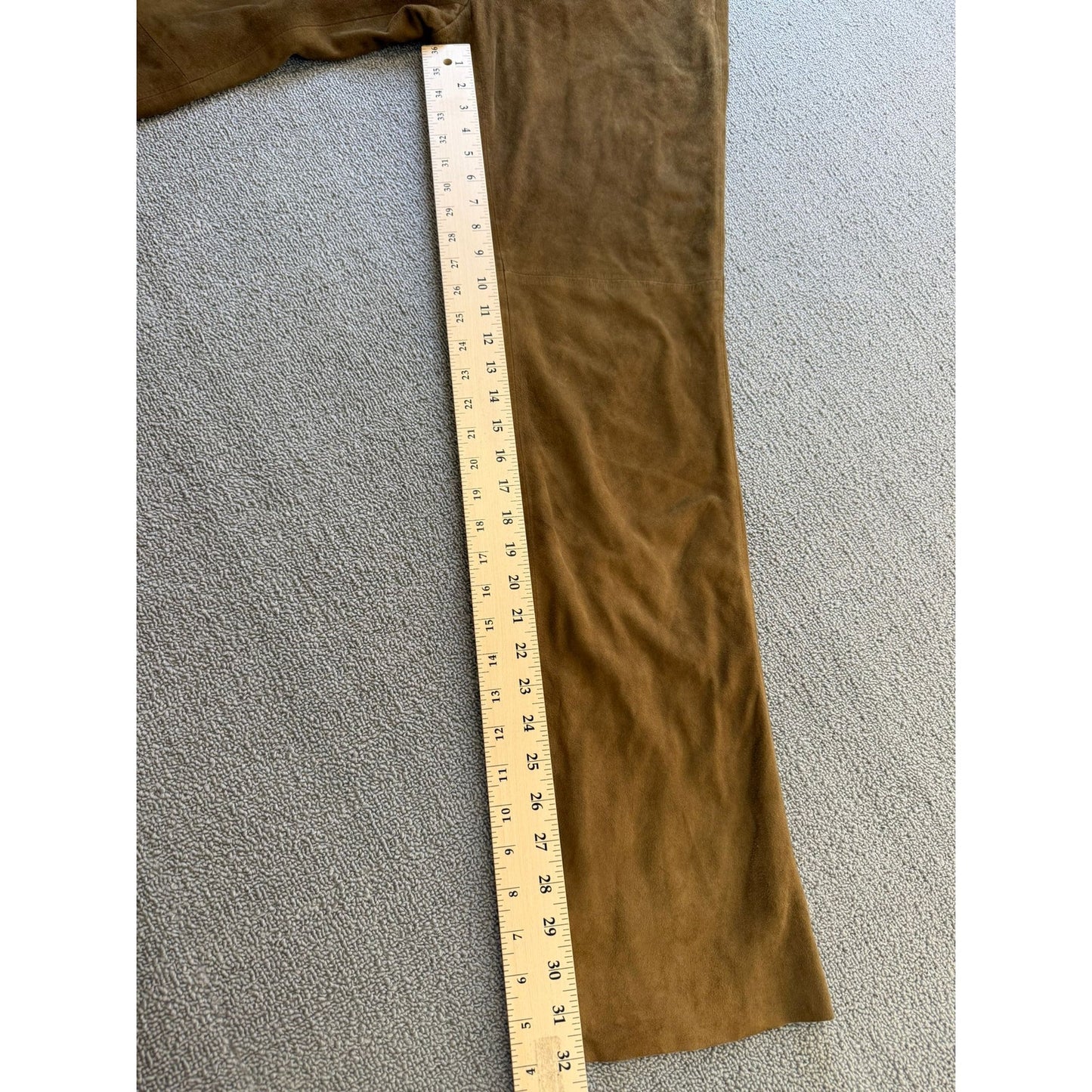 Ralph Lauren Women’s Suede Leather Pants 10 Brown Bootcut Flare Y2K Vintage.