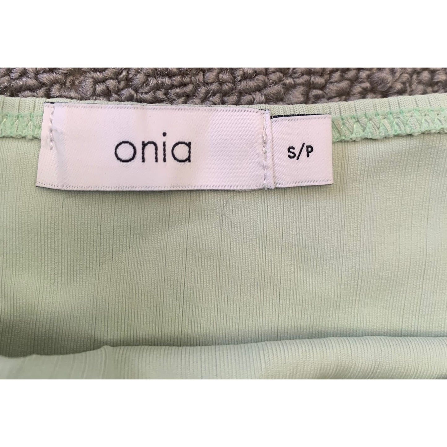 Onia Women Small Ribbed Green Bodysuit Light Weight Minimalist