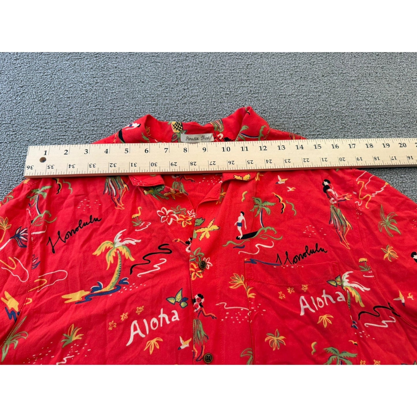 Scotch & Soda Men's Large Red Aloha Shirt Hawaiian Island Getaway