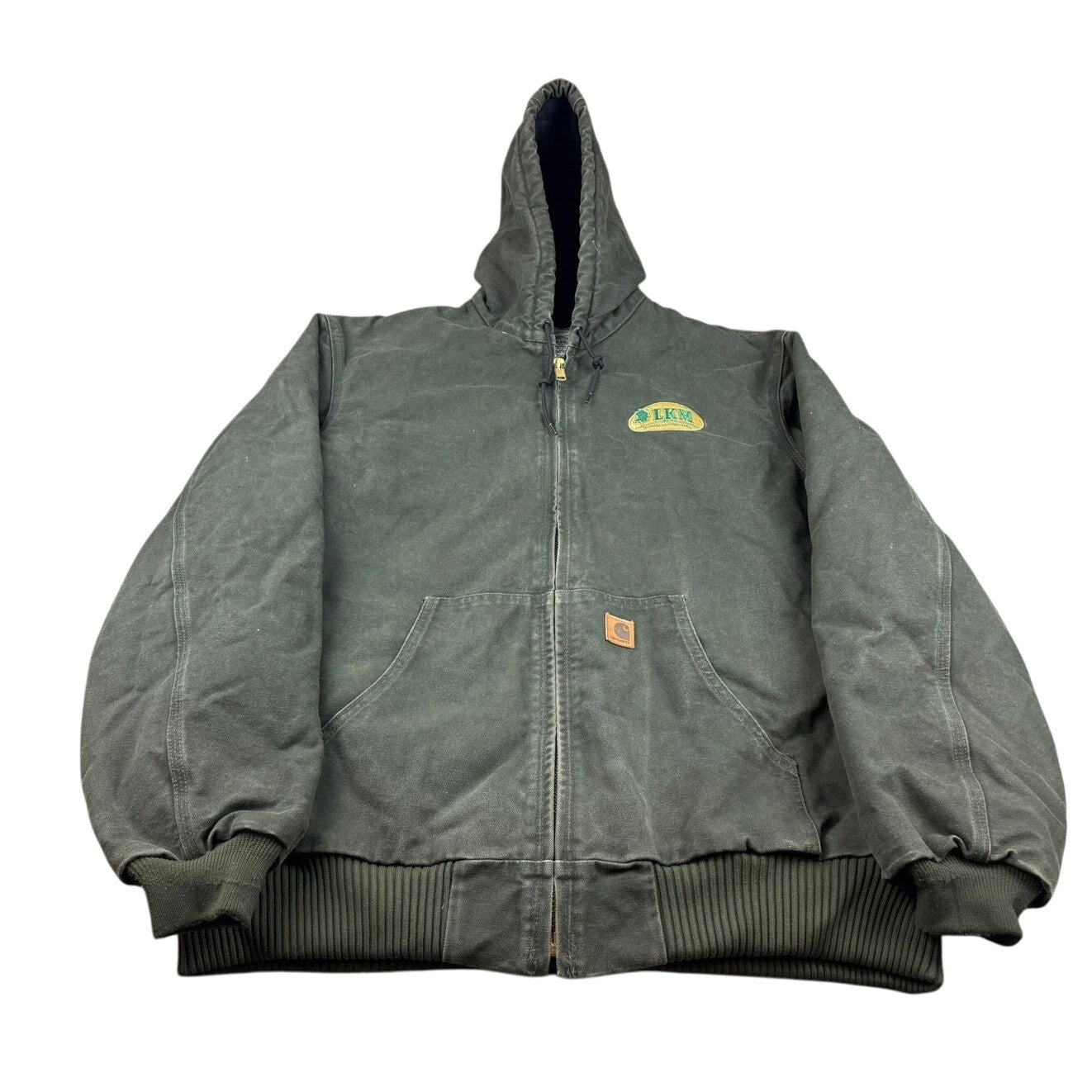 Carhartt Vinatge Men's Size XL Tall Green Full-Zip Bomber Work Wear Jacket