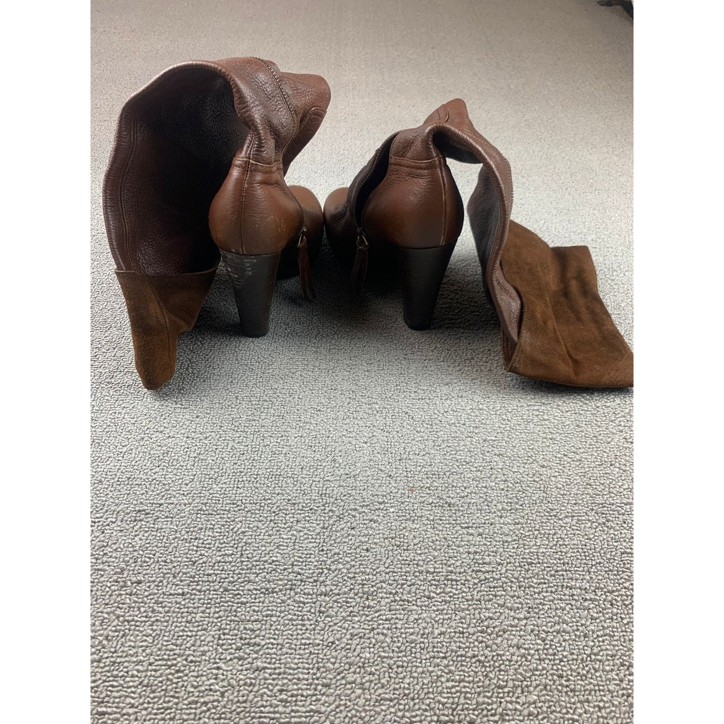 Miu Miu Women's 37.5 Brown Leather Knee High Boots