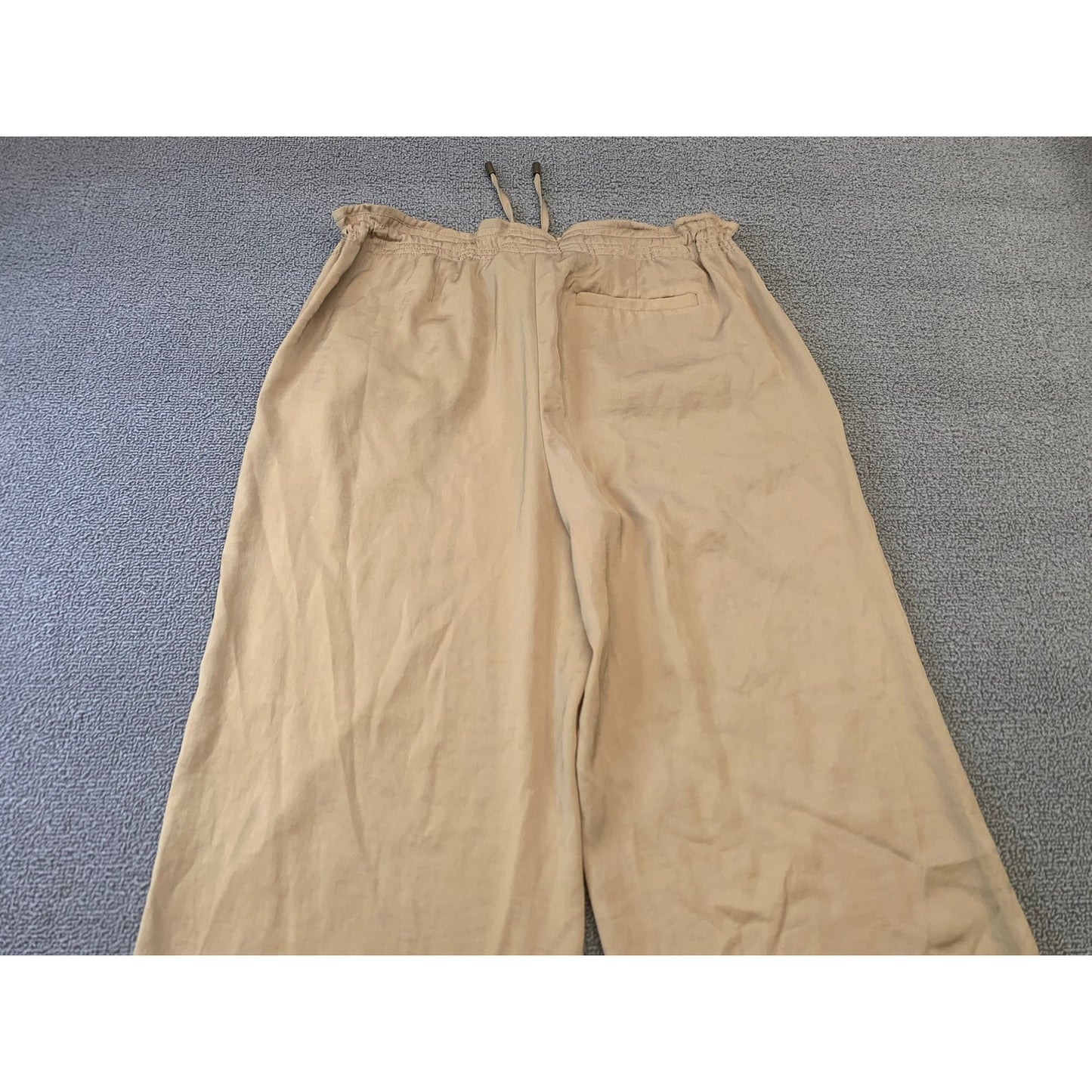 Lauren Ralph Lauren Women's 4P Tan Petite Wide Leg Drawstring Pants