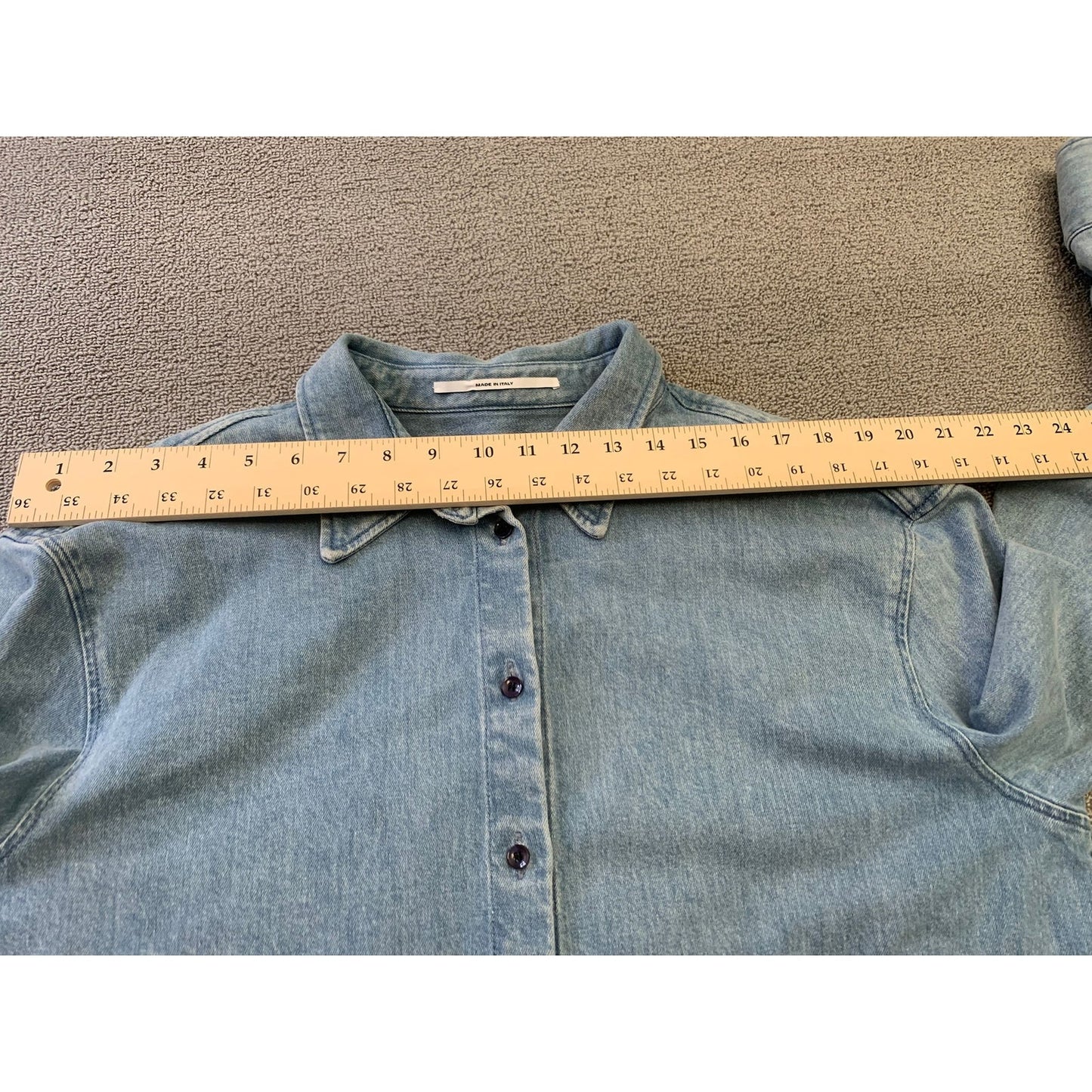 Another Tomorrow Women's Large Light Blue Italian Denim Shirt