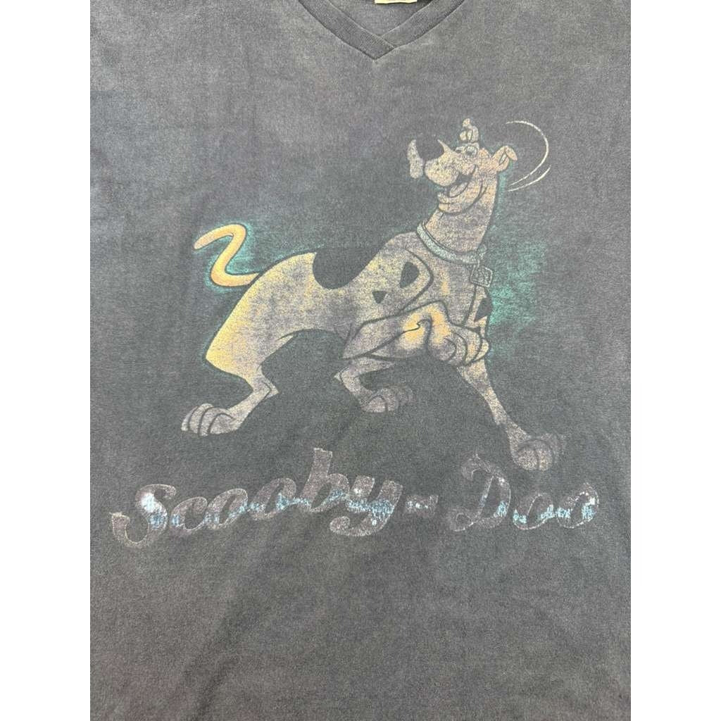 Scooby-Doo V-Neck T-Shirt Men L Dark Navy Cartoon Network Y2K 90s/00s Vintage