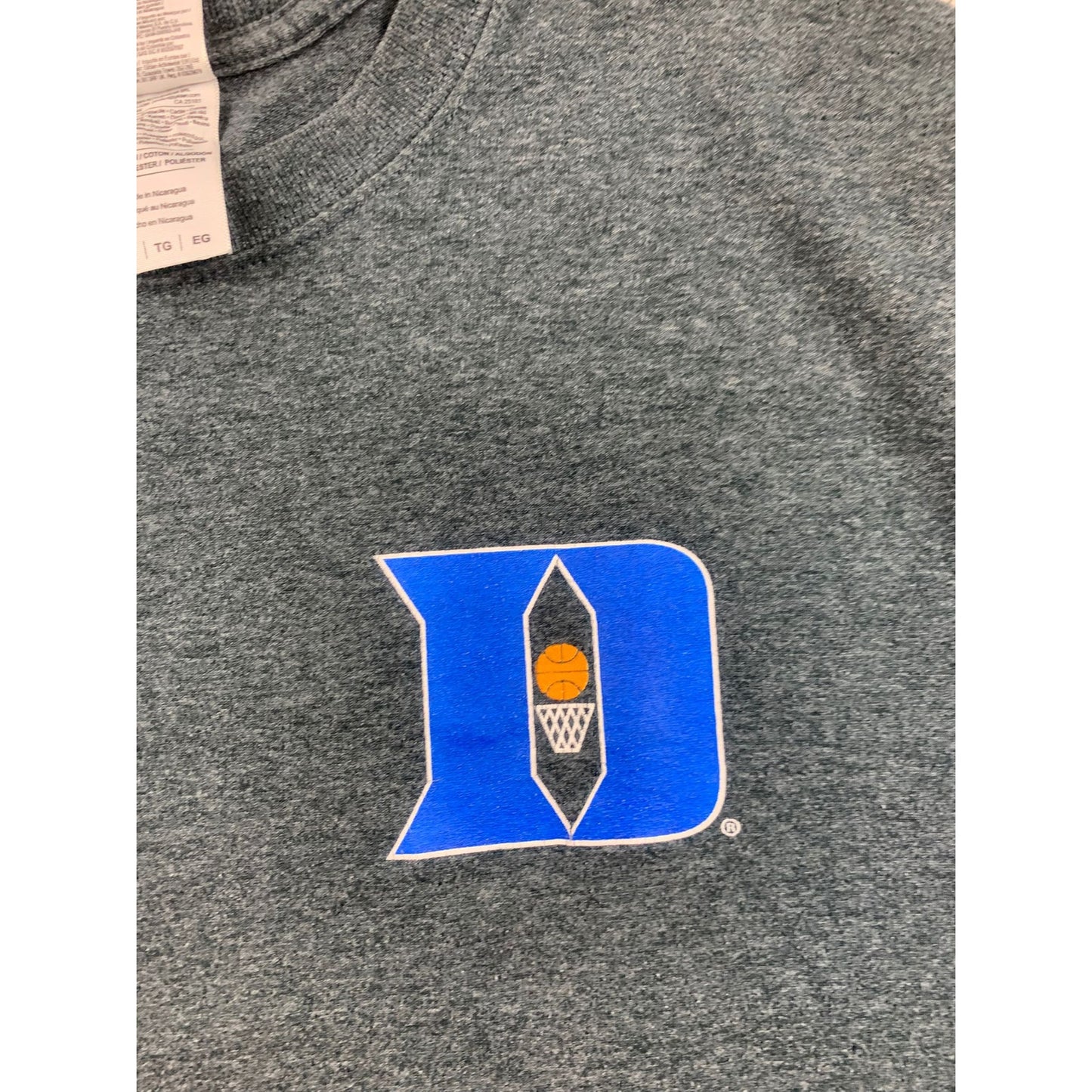 Gildan Men XL Blue Gray Heather Long-Sleeve Crewneck Shirt Duke Blue Devils NCAA