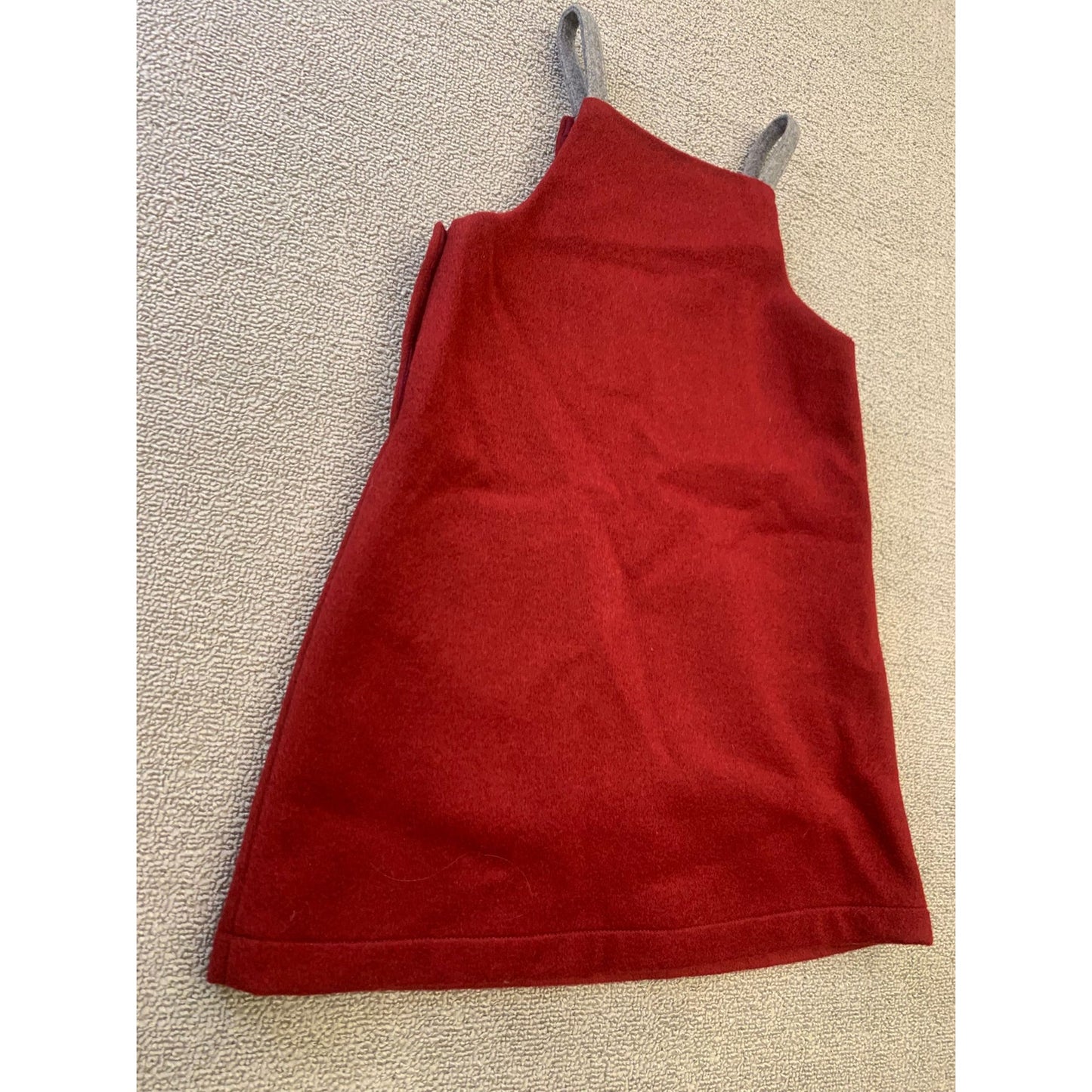 Oaks Of Acorn Girl's Size 6Y Red And Gray Wool A-Line Pinafore Dress
