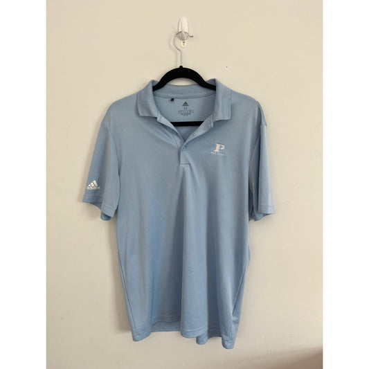 Adidas Primegreen Polo Shirt Men M Light Blue Performance Golf Tennis Logo