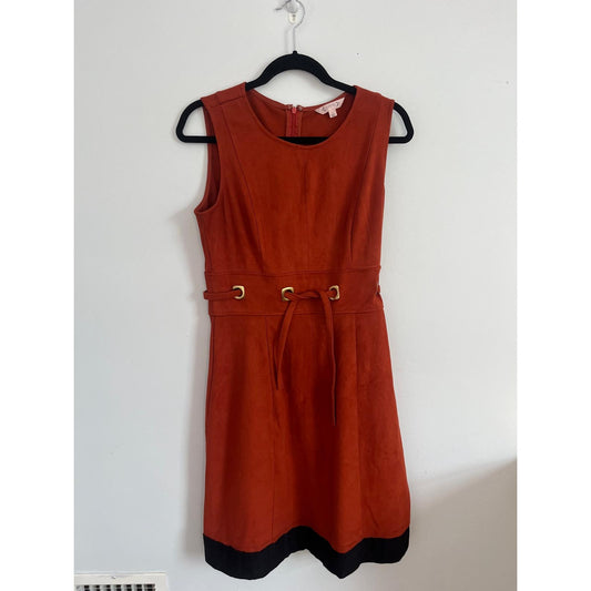 Nanette Lepore Dress Women 8 Orange Sleeveless Belted Mod Retro