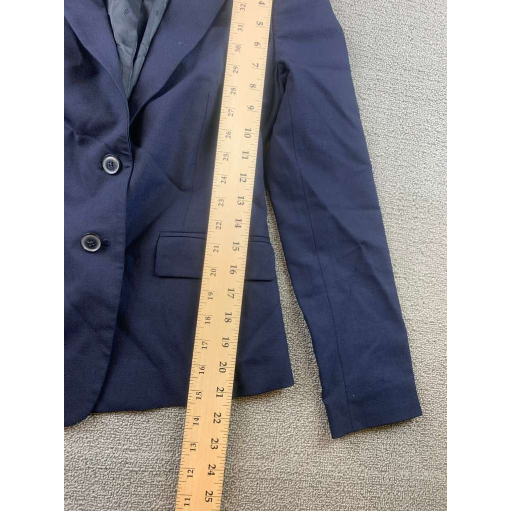 Banana Republic Women's Size 00 Petite Blue Wool Blend Two-Button Blazer