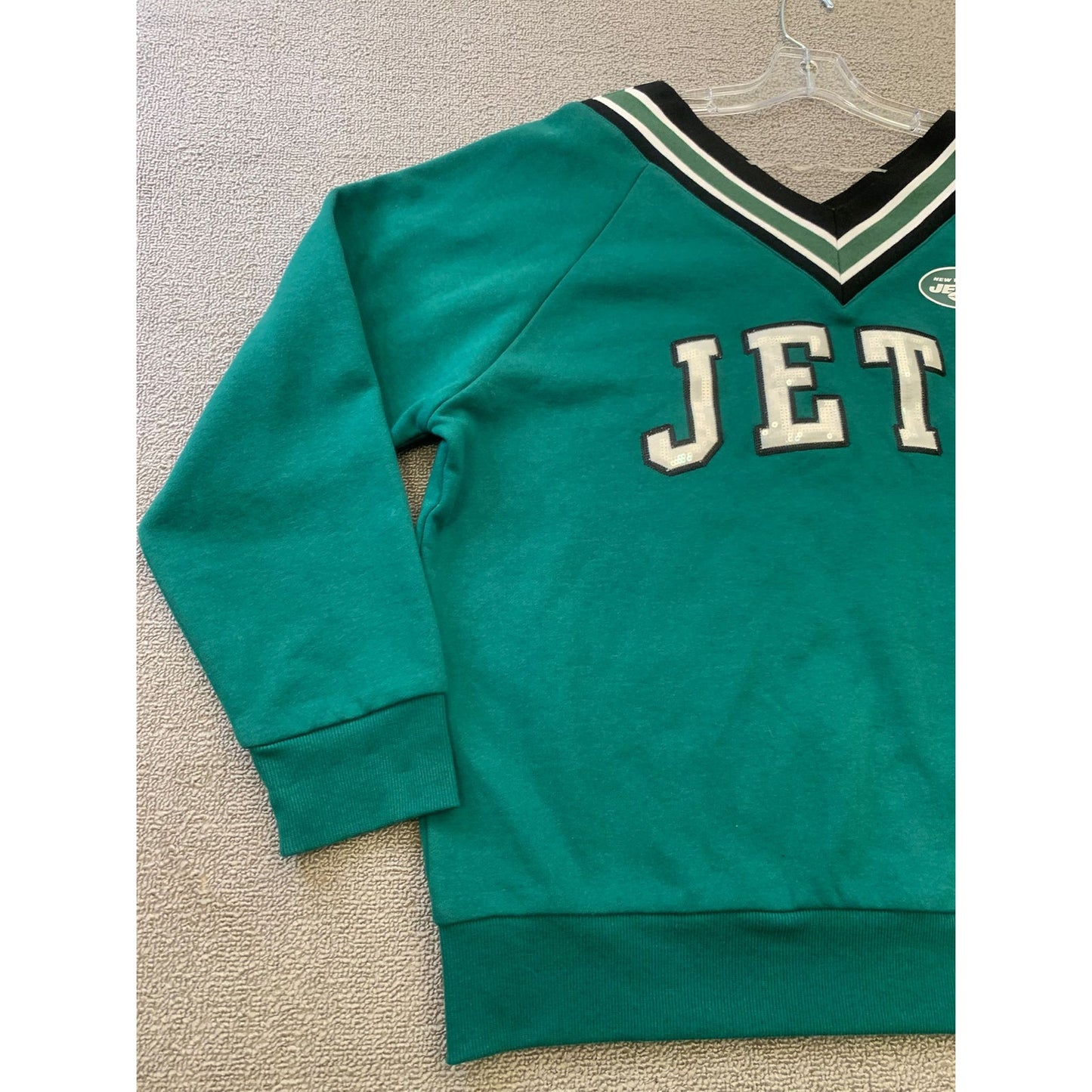 Tommy Hilfiger Women's XL Green Jets NFL Sweatshirt Pullover New With Tags