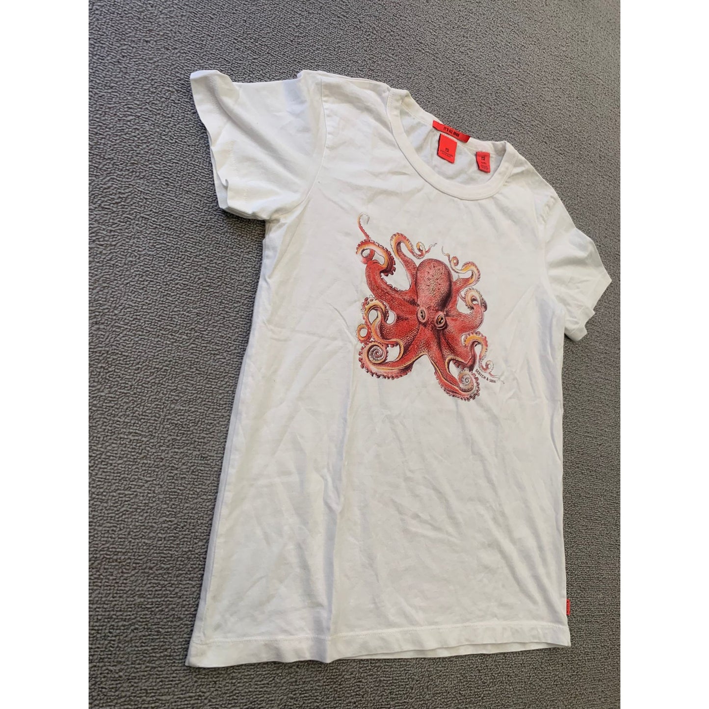 Scotch & Soda Girls 12Y /152 White "It's All Good" Octopus Graphic T-shirt