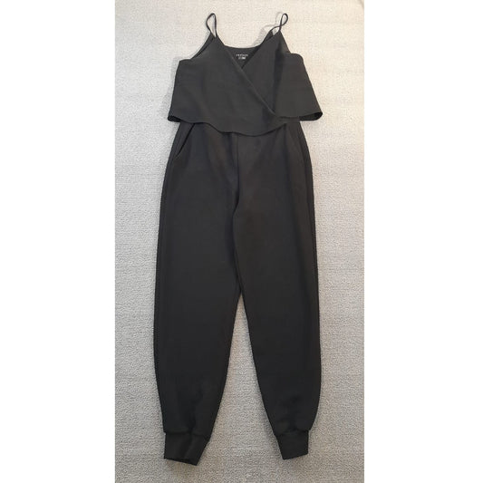 Theory Womens Size 4 Black Sleeveless Jumpsuit Wrap Top Jogger