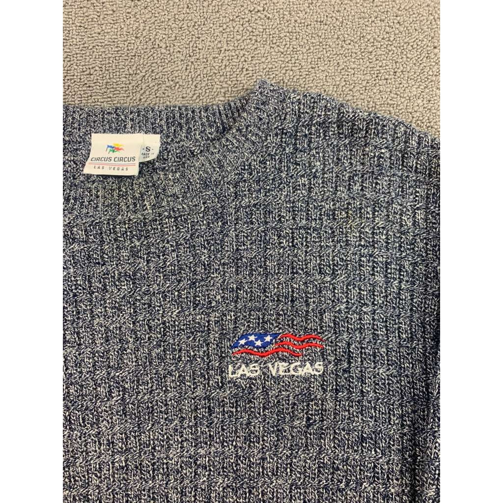 Vintage Circus Circus Las Vegas Sweater Men S Gray Crewneck USA Made 100% Cotton