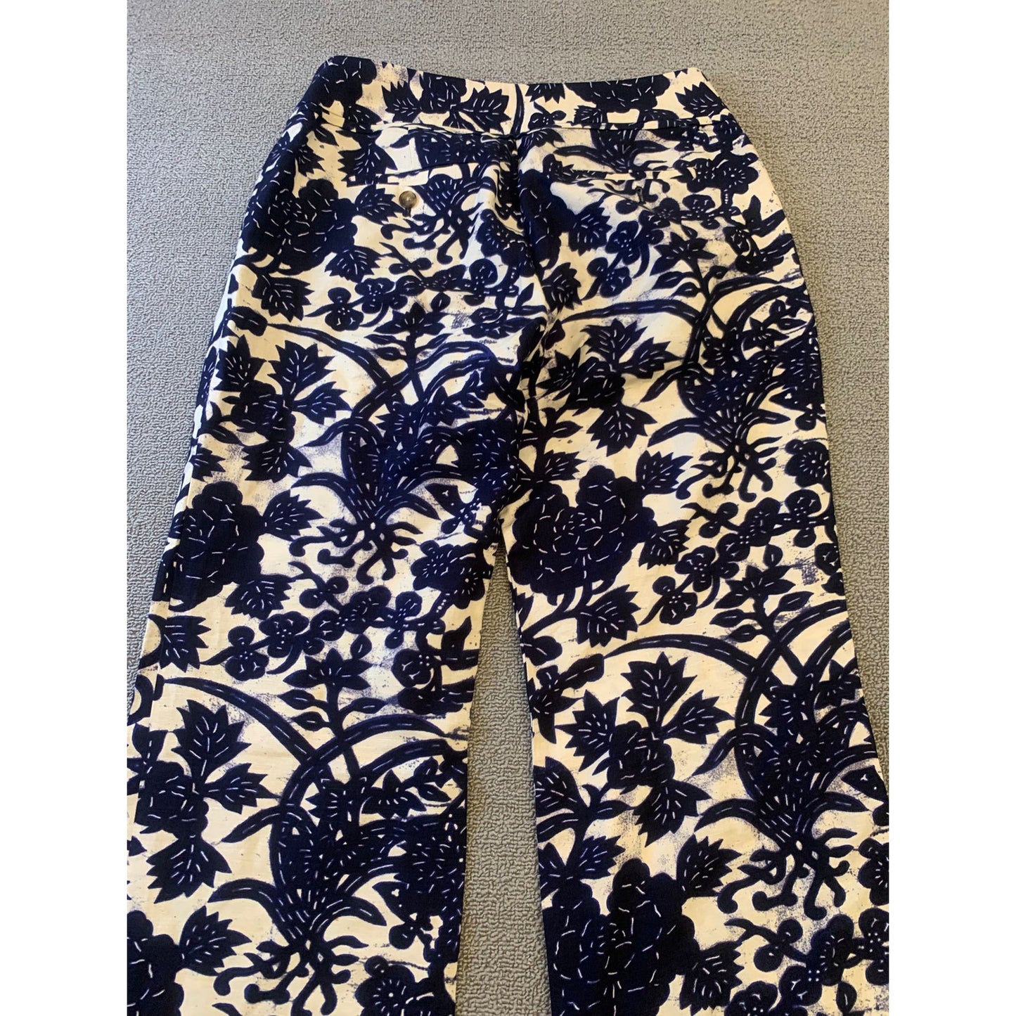 Ann Taylor Loft Marisa Women’s Linen Blend Pant Floral Vine Print Size 2