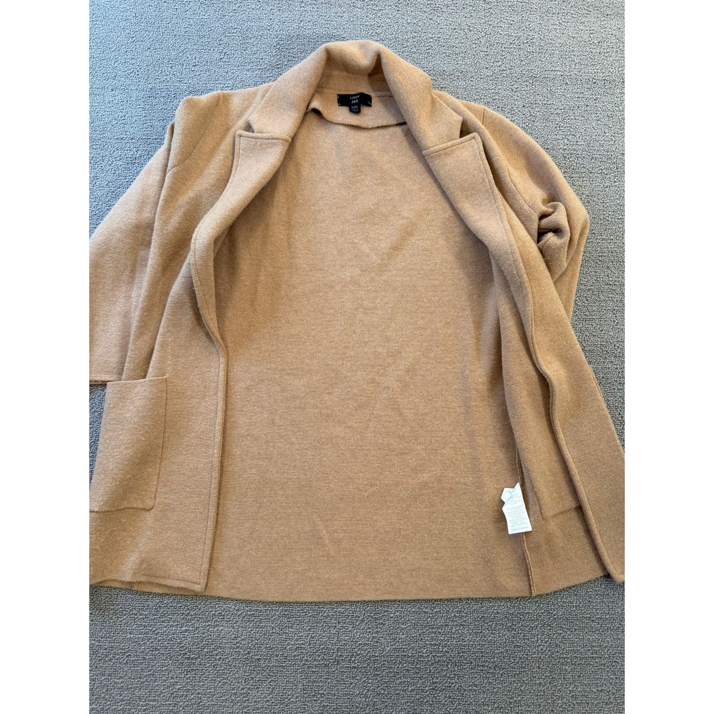 J.Crew 365 Womens XXS Tan Beige Open Front Blazer Cardigan Coat