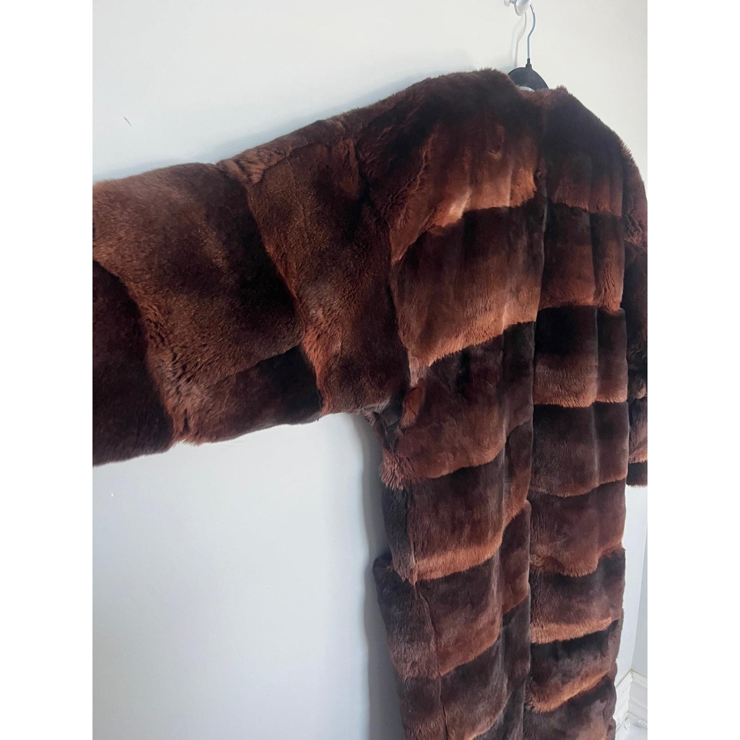 Robert Mann Furs Coat Women Large Brown Mink Full Length Real Fur Vintage