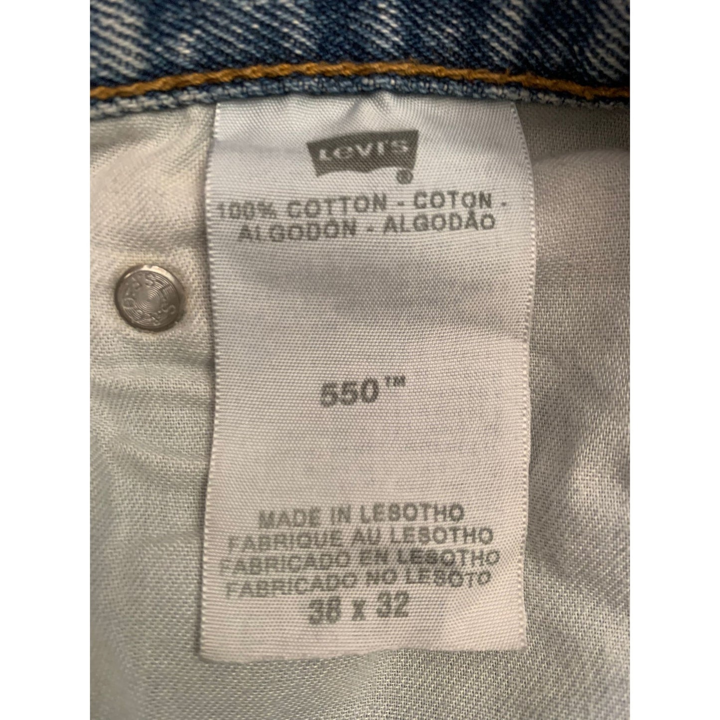 Levi's 550 Men 38x32 Blue Loose Fit Tapered Leg Jeans