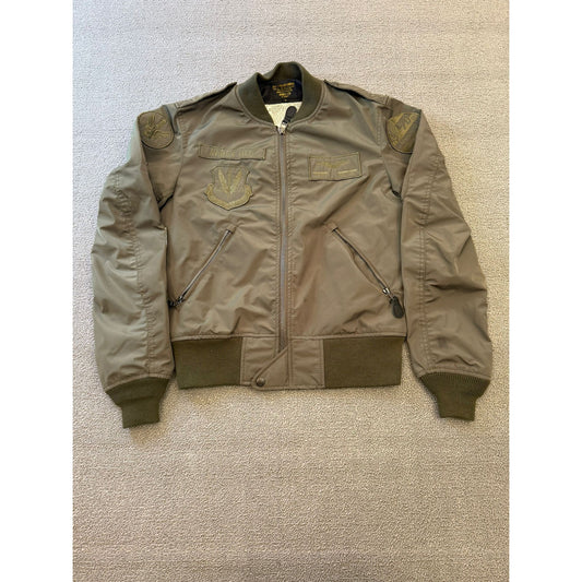 Avirex Men's M Flight Jacket Bomber Military Green Pilot Coat Authentic