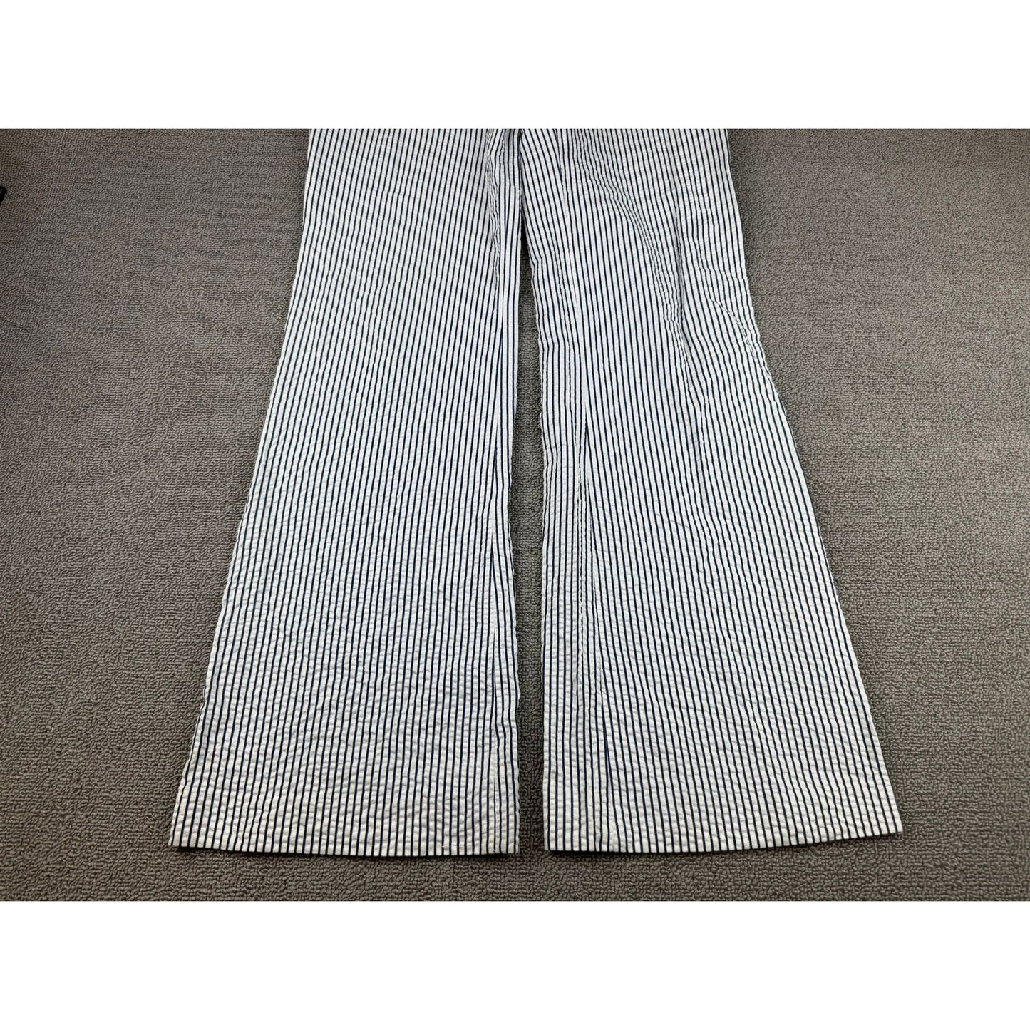 J. Crew Women's 0 Blue White Striped City Fit Bell Bottom Pants