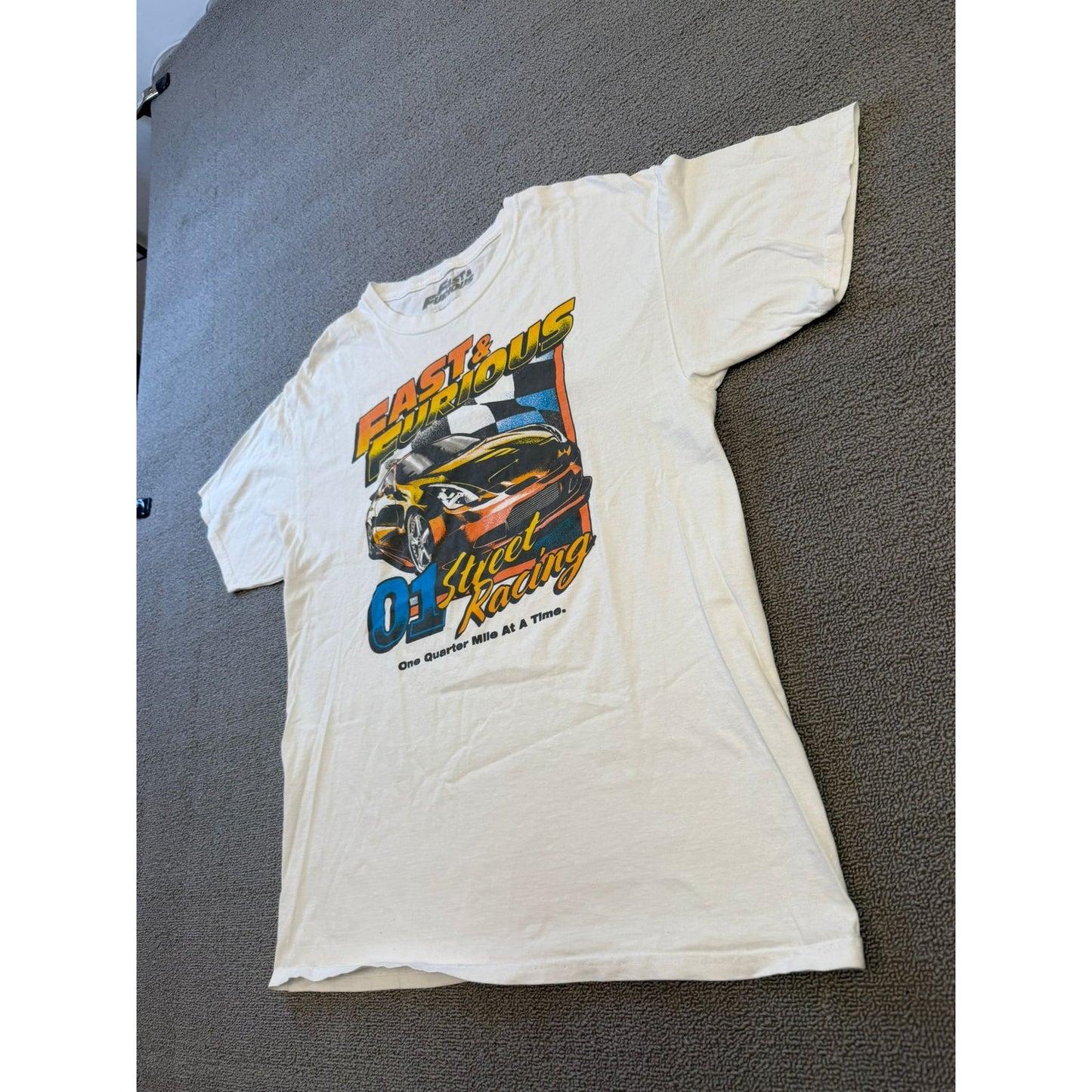 Fast & Furious 01 White Street Racing Graphic T-Shirt Men Large