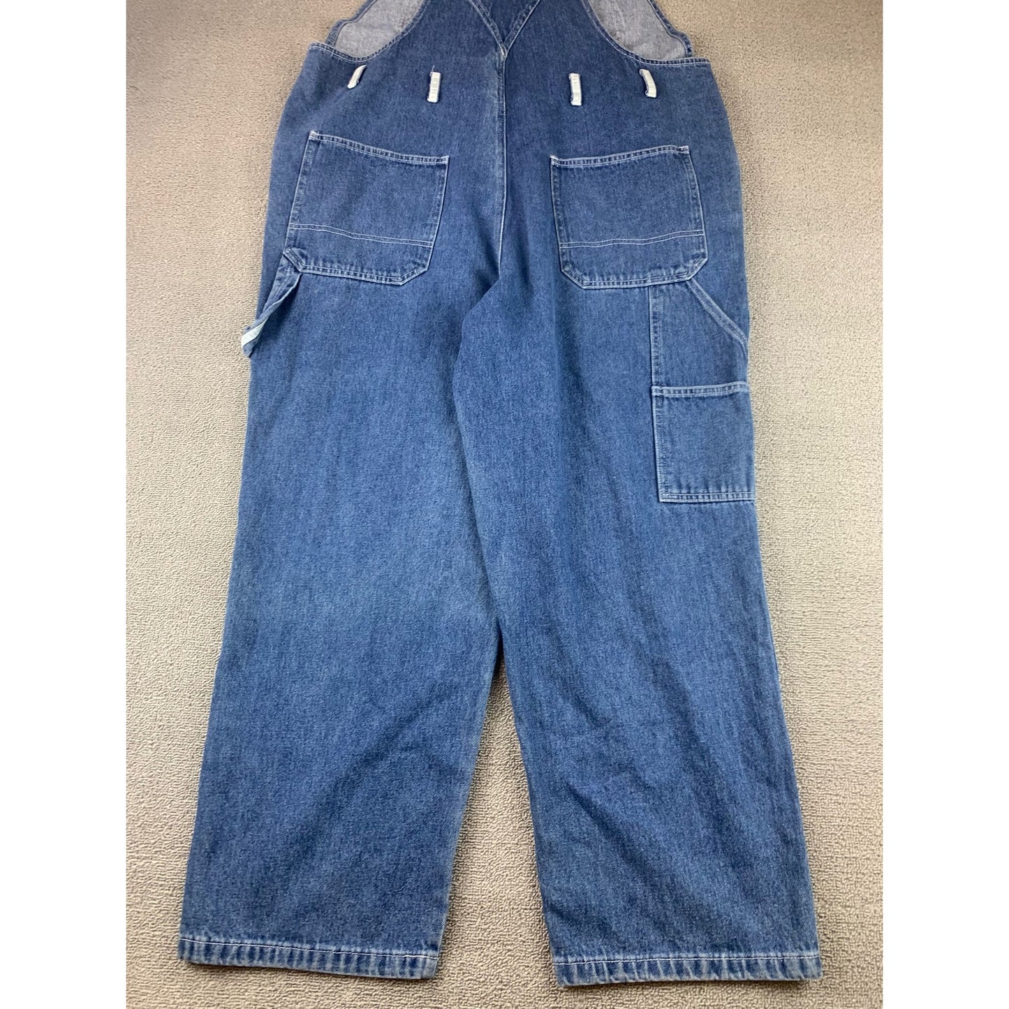 Vintage Disney Catalog Mickey Mouse Denim Overalls Women XL Mickey Bib Patch