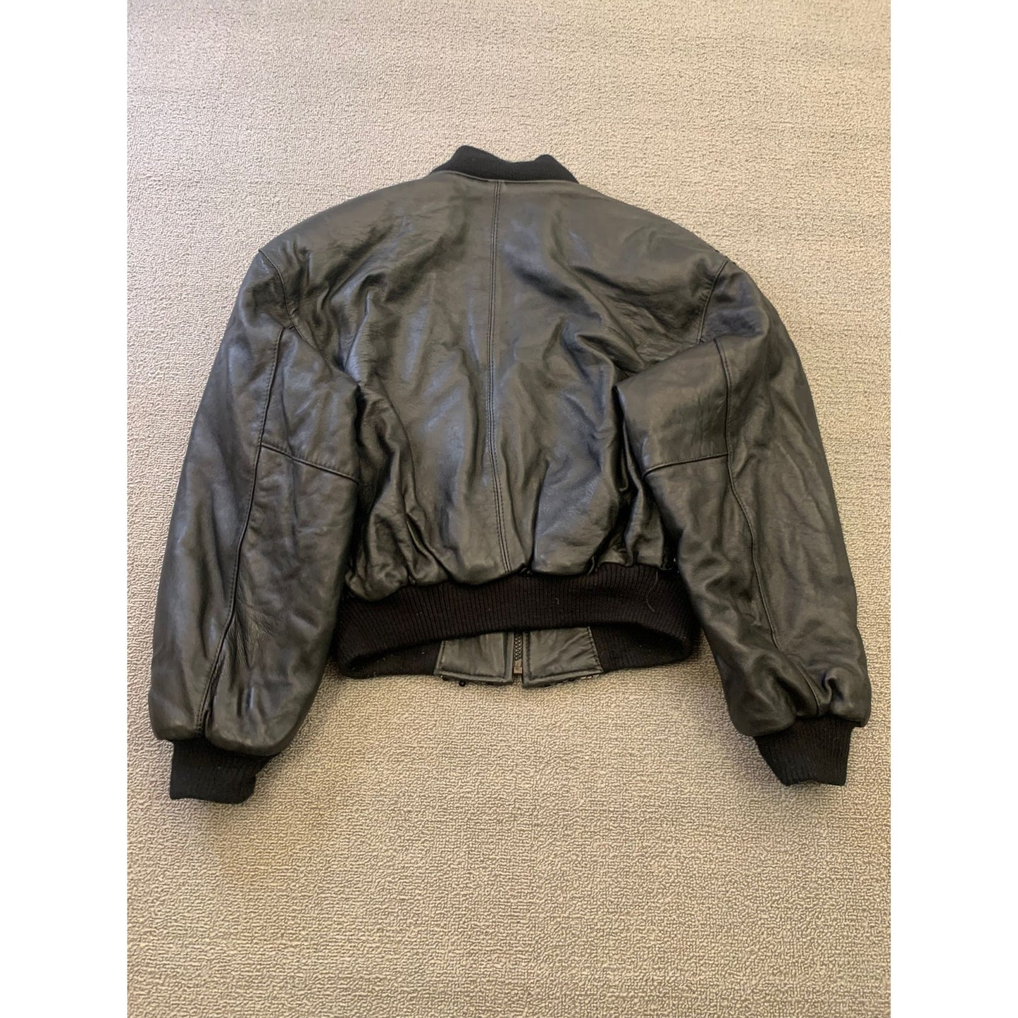 Vintage Y2K G-III LEATHER Women Small Black Sequin Leather Bomber Jacket