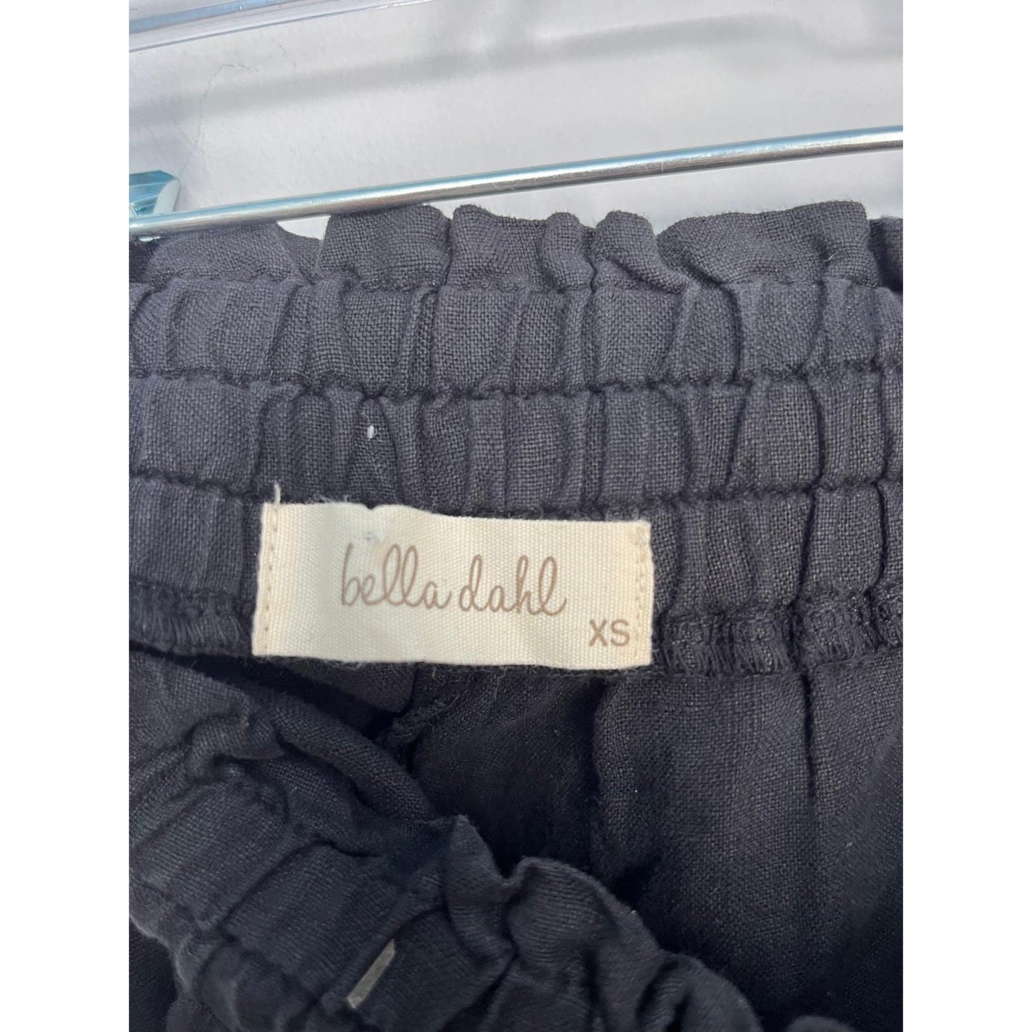 Bella Dahl Shorts Women XS Black Star Print Frayed Hem Linen Summer