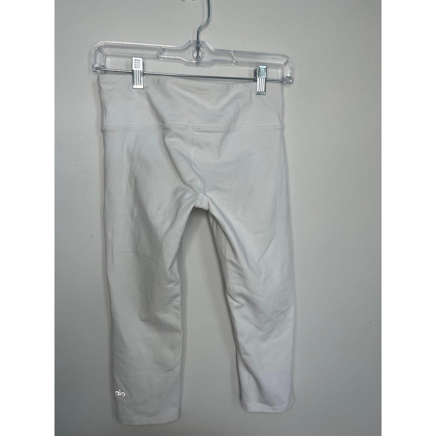 Alo Yoga Airbrush Capri Leggings Women S White High Waist Cropped Activewear