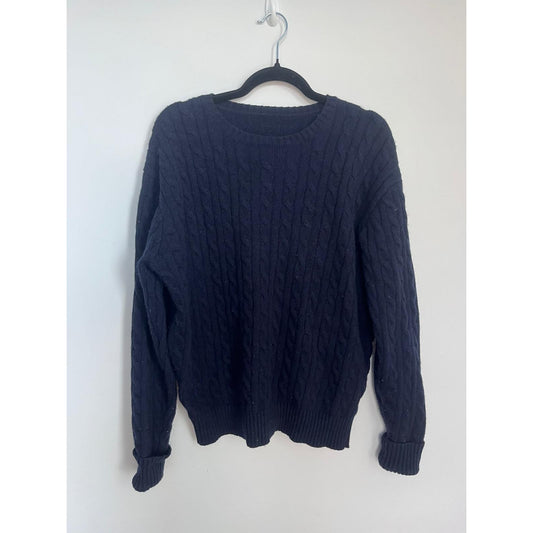 St George Cable Knit Sweater Men S Navy Blue Pullover Classic Winter