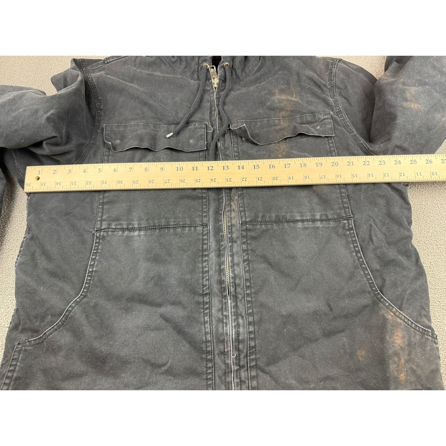 Dickies Work Wear Men's Size Large Black Full-zip Hooded Quilted Lined Jacket