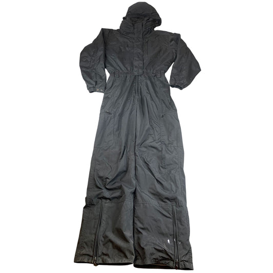 VTG Bogner Women 8 Long Black Ski Suit Hooded One Piece USA Made Winter Cold