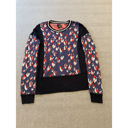 Aritzia Wilfred Free Women's Leopard Print Sweater Size S Crew Neck Long Sleeve