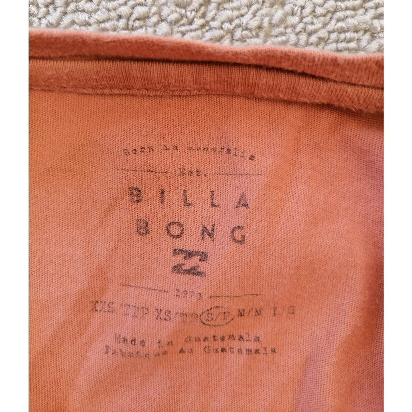 Billabong Women Small Coral Short Sleeve T-Shirt Relaxed Fit Surf Shirt