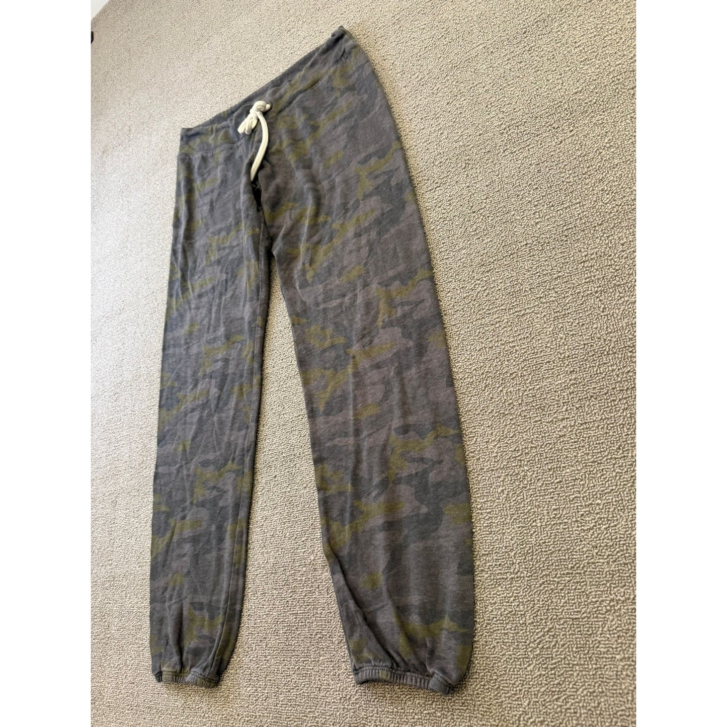 MONROW Women's XS Dark Gray Camo Drawstring Sweatpants Lounge Pants