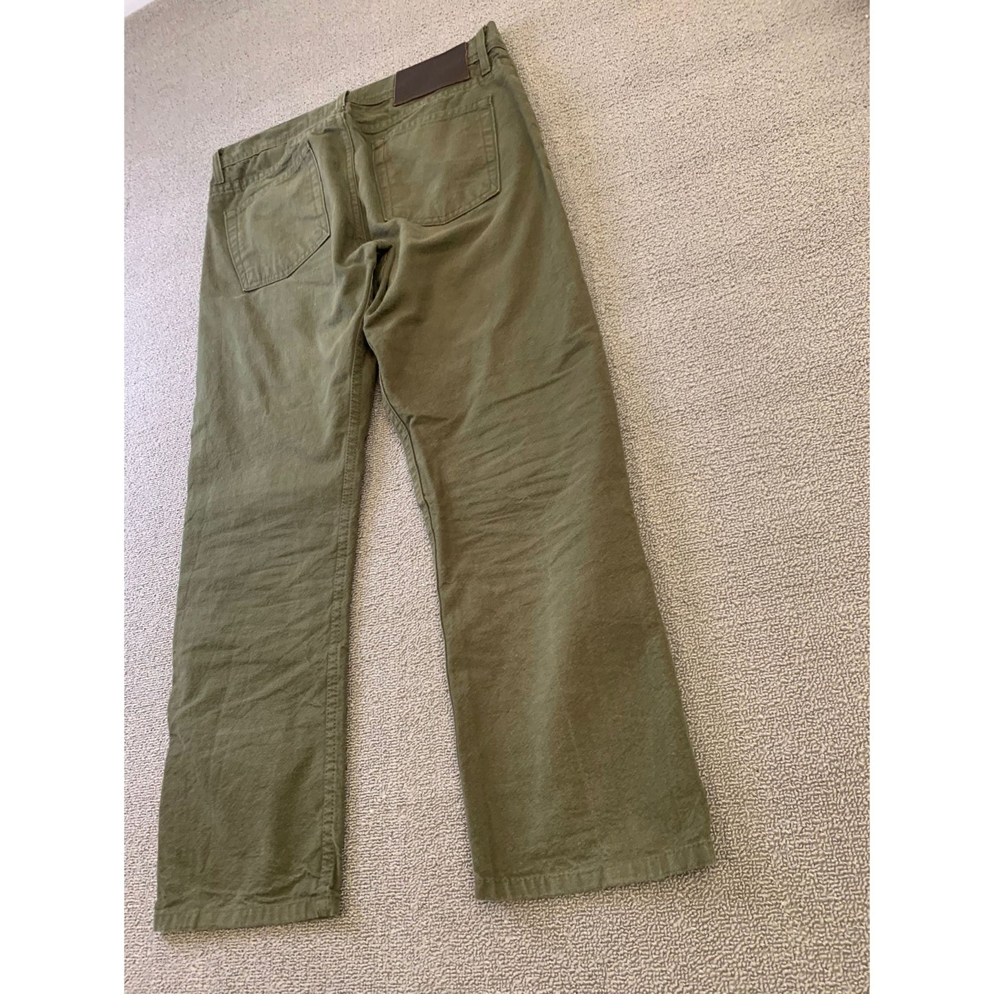 NAKED & FAMOUS Men's 32 Weird Guy Army Green Duck Selvedge Jeans