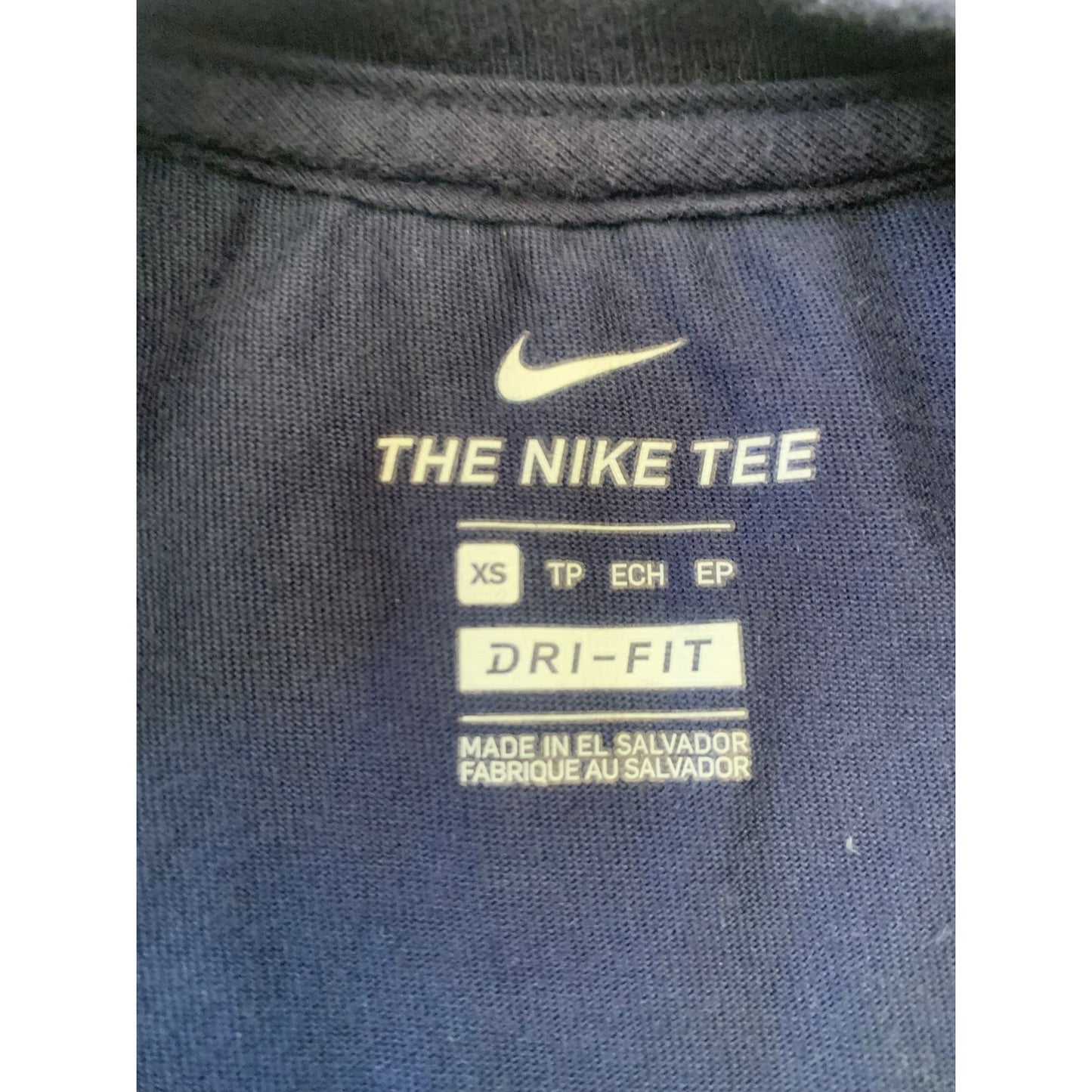 Nike Women XS Navy Tank Top Know Your Power Dri-Fit