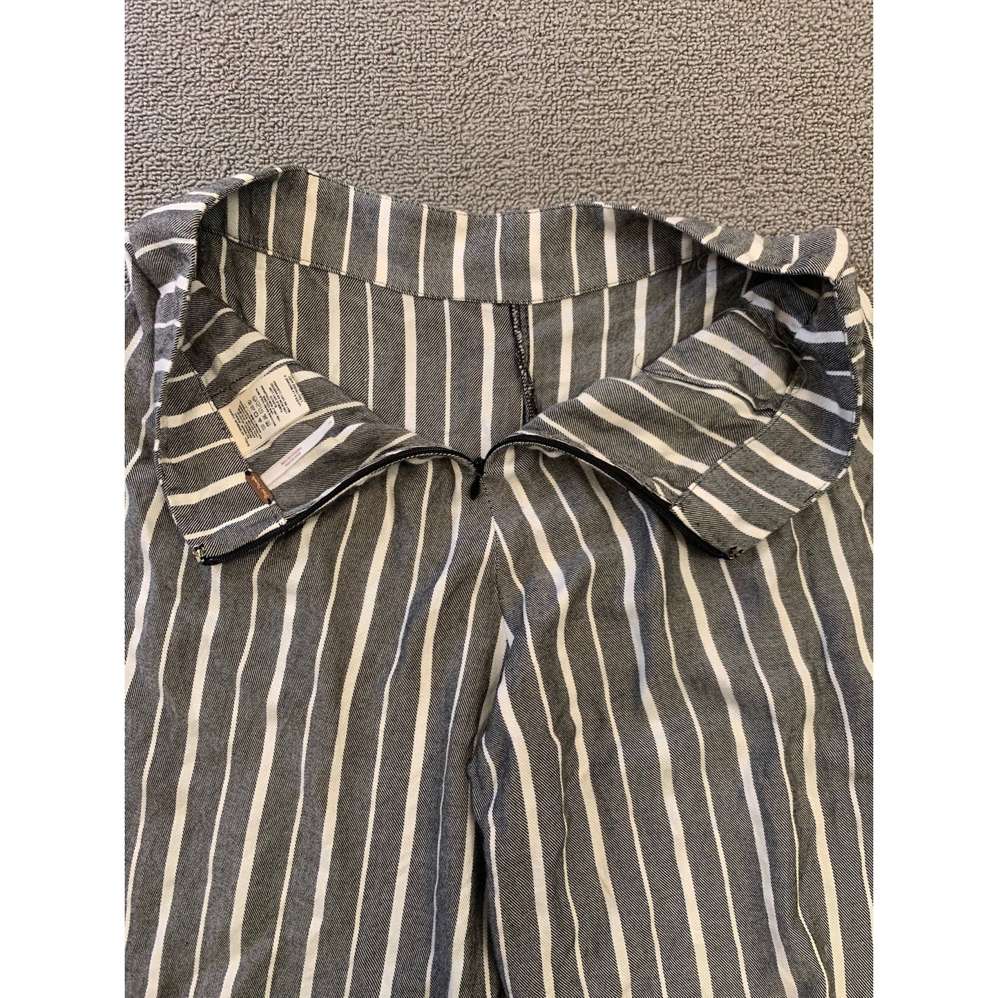 FREE PEOPLE All Weekend Long Women's 2 Black White Striped Split Hem