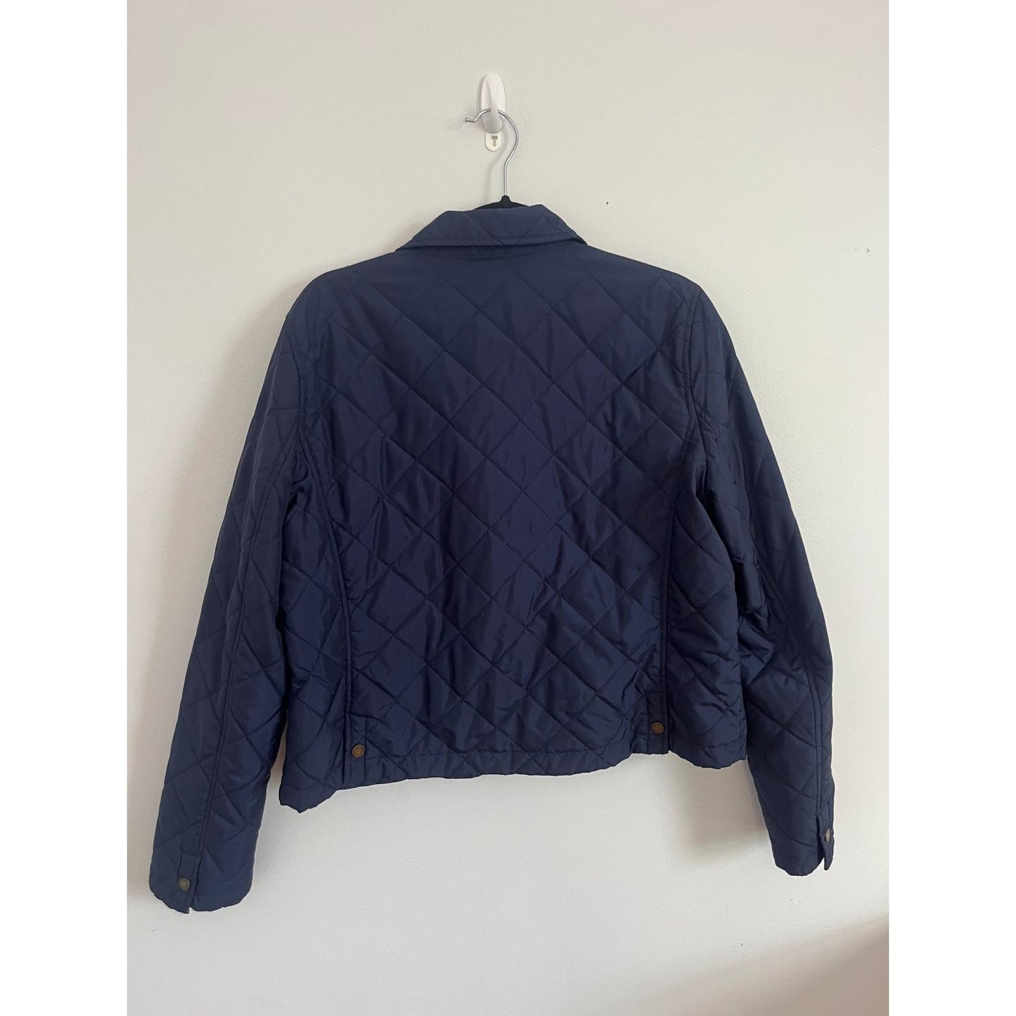 Lauren Ralph Lauren Jacket Women L Blue Quilted Equestrian Chain Liner