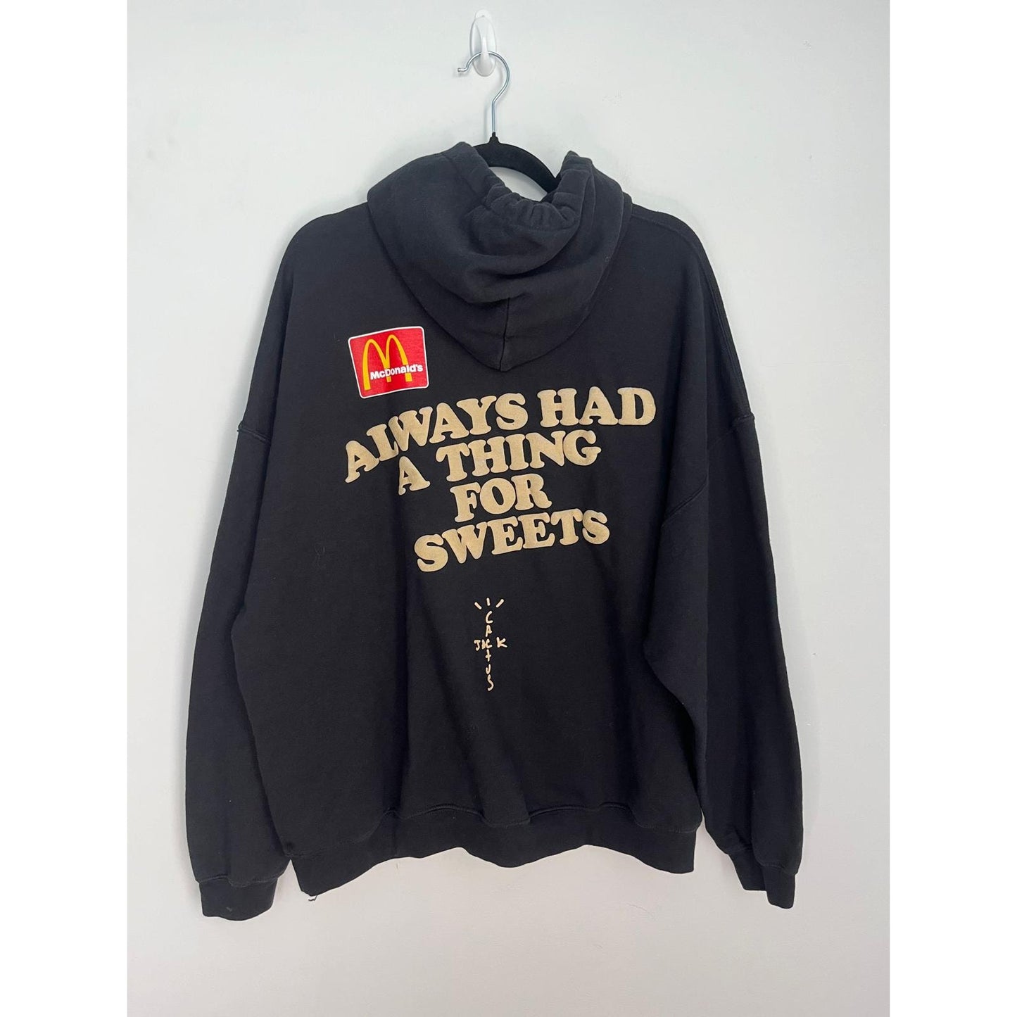 Cactus Jack Travis Scott McDonalds Hoodie Men XL Black Apple Pie Graphic