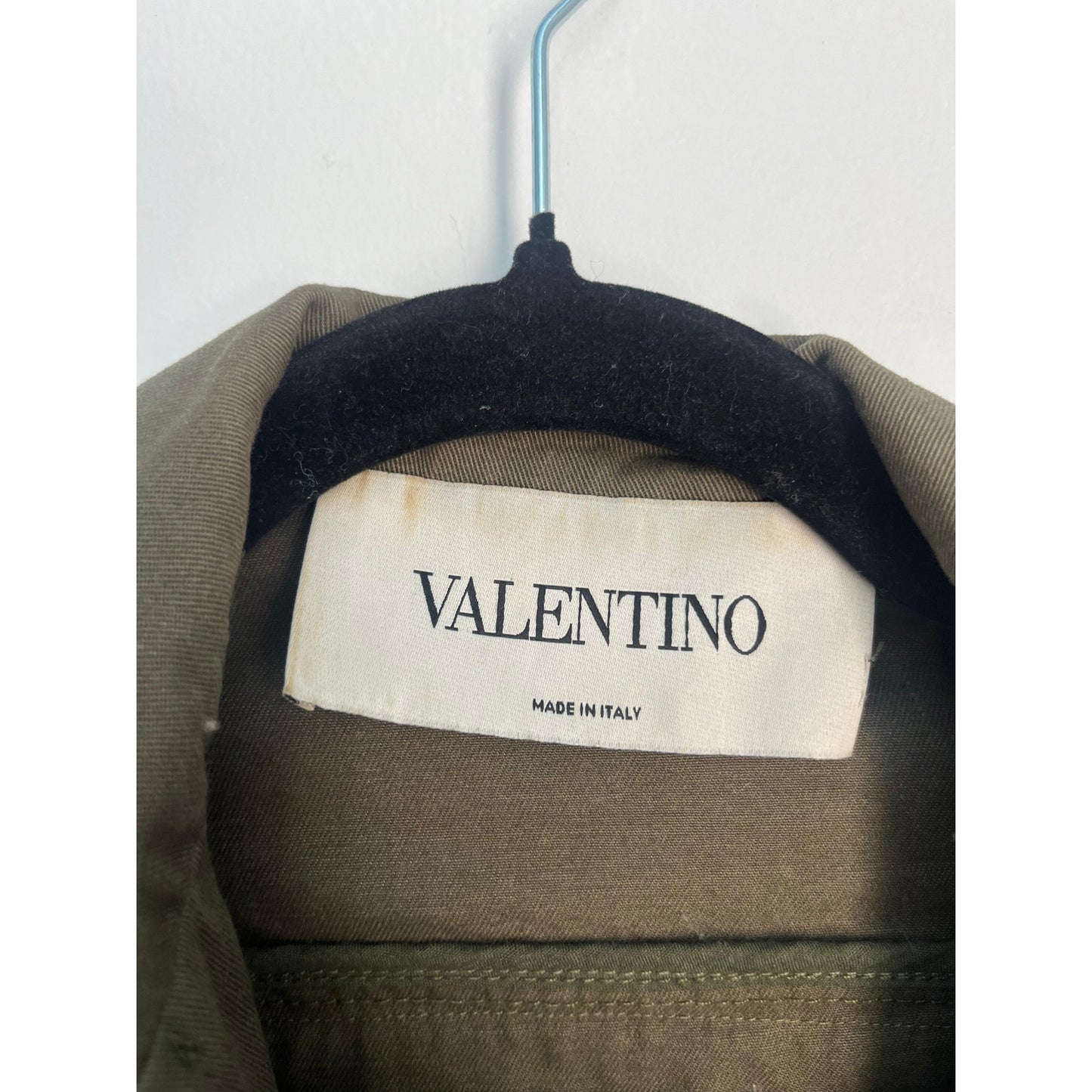 Valentino Beaded Military Jacket Women 38 Olive Green Embellished Italy